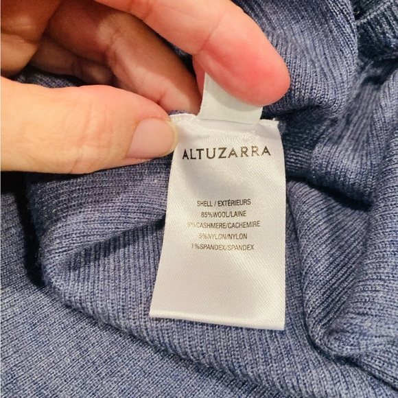 Altuzarra dusty blue button front polo collar wool and cashmere sweater. Small - Picture 5 of 6